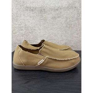 Crocs Santa Cruz Loafers Mens Size 15 Khaki Canvas Slip On Shoes lightweight